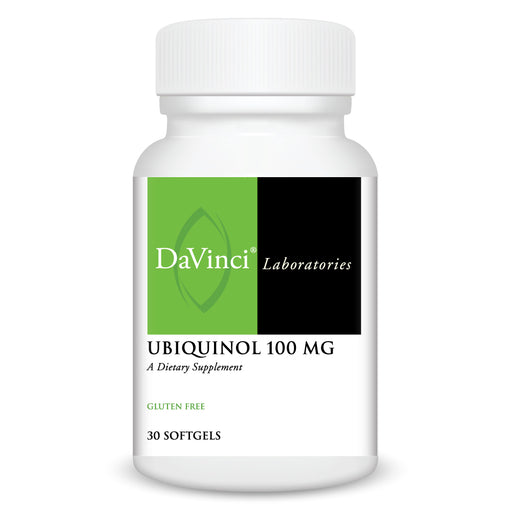 DaVinci Labs Ubiquinol 100 mg, 30 softgels, front of bottle