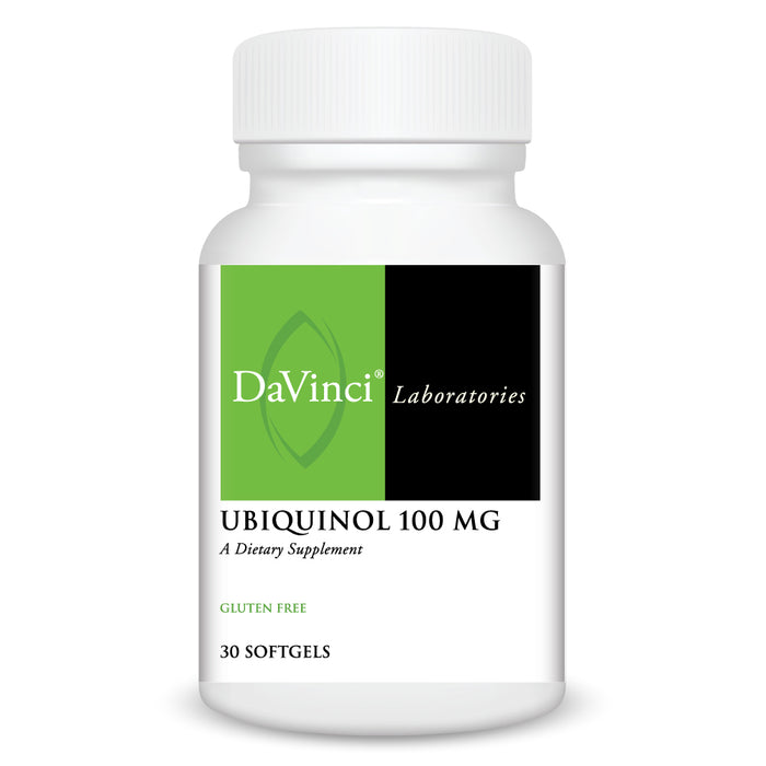 DaVinci Labs Ubiquinol 100 mg, 30 softgels, front of bottle