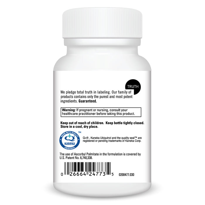DaVinci Labs Ubiquinol 100 mg 30 softgels warnings label