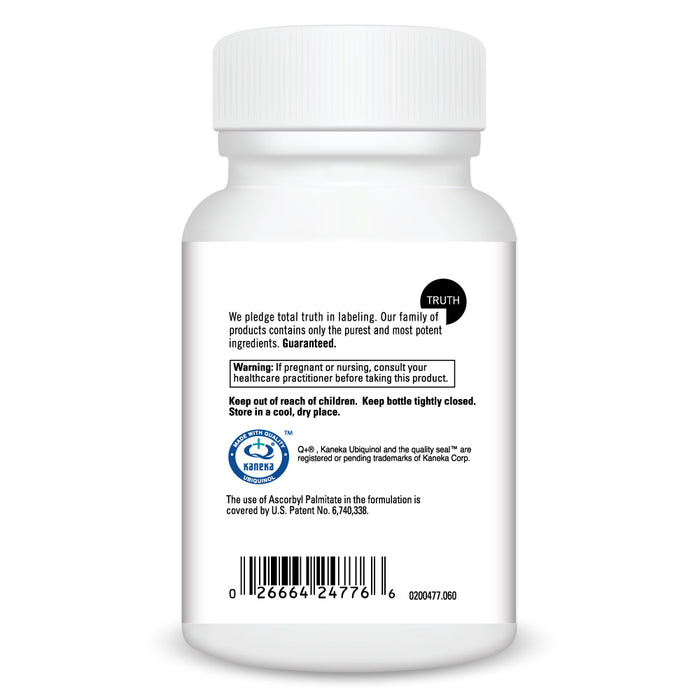 DaVinci Labs Ubiquinol 100 mg 60 softgels warnings label
