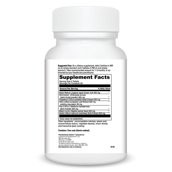 DaVinci Labs Vira Shield 120 tablets supplement facts label