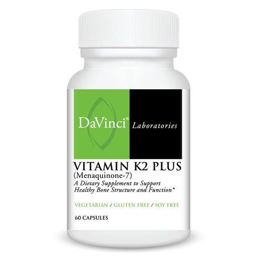 DaVinci Labs Vitamin K2 Plus, 60 capsules, front of bottle