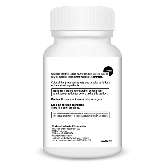 DaVinci Labs Vitamin K2+Resveratrol 60 capsules warnings label