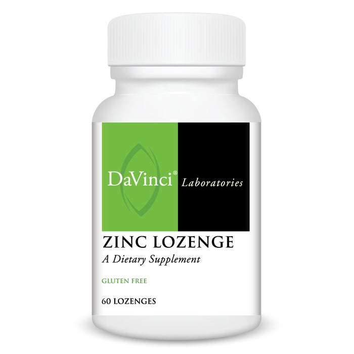 DaVinci Labs Zinc Lozenge 23 mg, 60 lozenges, front of bottle