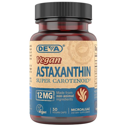 Deva Nutrition Vegan Astaxanthin 12 mg, 30 capsules, front of bottle