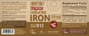 Deva Nutrition Vegan Chelated Iron 90 tablets full label