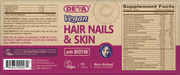 Deva Nutrition Vegan Hair Nails & Skin with Biotin 90 tablets full label