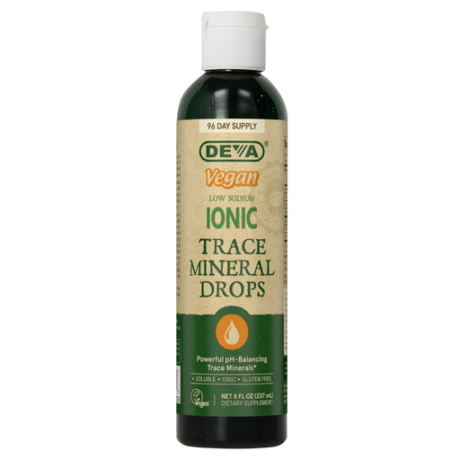 Deva Nutrition Vegan Ionic Trace Mineral Drops, 8 fl oz, front of bottle