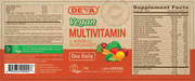 Deva Nutrition Vegan Multivitamin 90 tablets full label