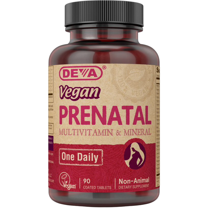 Deva Nutrition Vegan Prenatal Multivitamin, 90 tablets, front of bottle