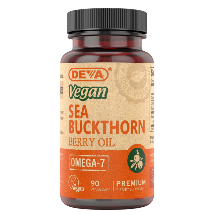 Deva Nutrition Vegan Sea Buckthorn Oil, 90 capsules, front of bottle