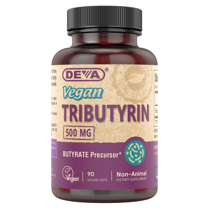 Deva Nutrition Vegan Tributyrin, 90 capsules, front of bottle