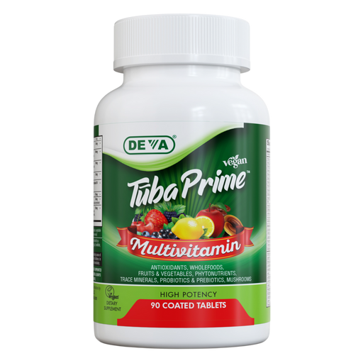 Deva Nutrition Vegan Tūba Prime Multivitamin, 90 tablets, front of bottle