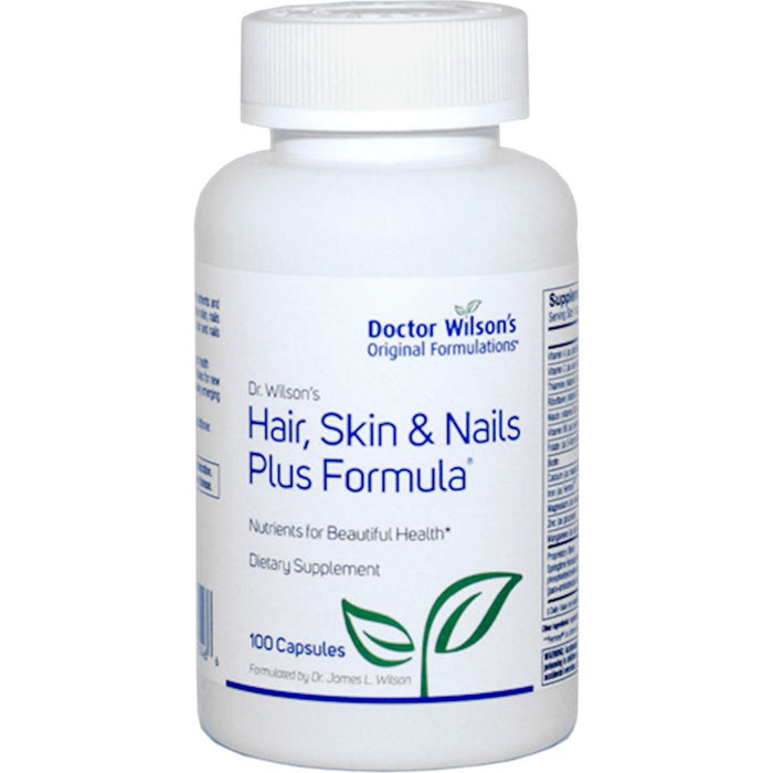 Doctor Wilson's Original Formulations Hair, Skin & Nails Plus Formula, 100 capsules, front of bottle