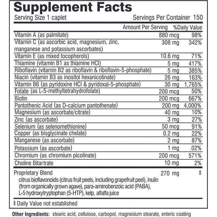 Doctor Wilson's Original Formulations Super Adrenal Stress Formula 150 caplets supplement facts label