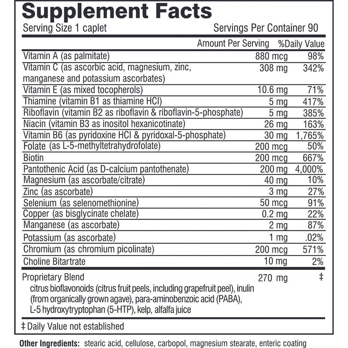 Doctor Wilson's Original Formulations Super Adrenal Stress Formula 90 caplets supplement facts label