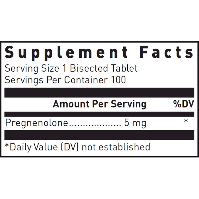 Douglas Labs Pregnenolone Sublingual 5 mg 100 tablets supplement facts label