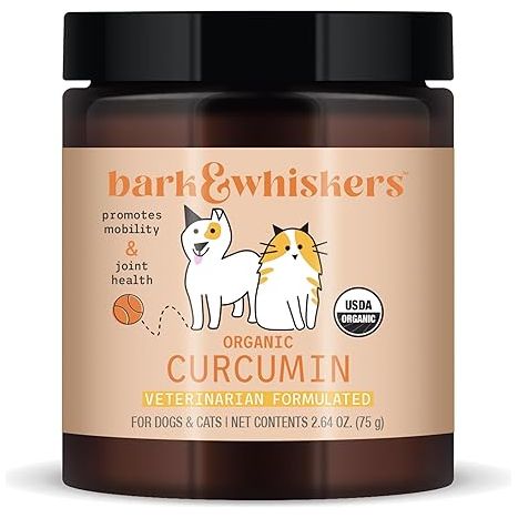 Dr. Mercola Bark & Whiskers Organic Curcumin, front of jar
