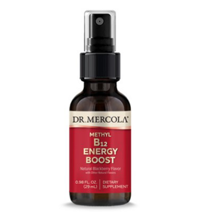 Dr. Mercola Methyl B12 Energy Boost 1,000 mcg, 0.98 fl oz, front of spray bottle
