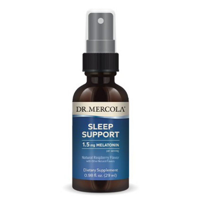 Dr. Mercola Sleep Support with Melatonin Spray, 0.85 fl oz, front of spray bottle