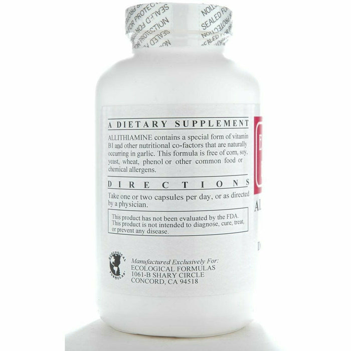 Ecological Formulas All Thiamine 50 mg 250 capsules suggested use label