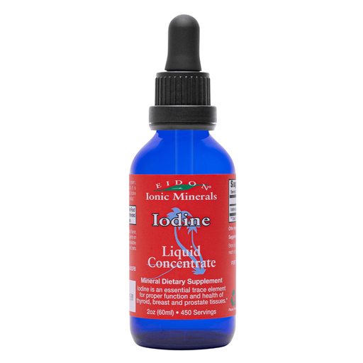 Eidon Iodine Liquid, 2 fl oz, front of dropper bottle