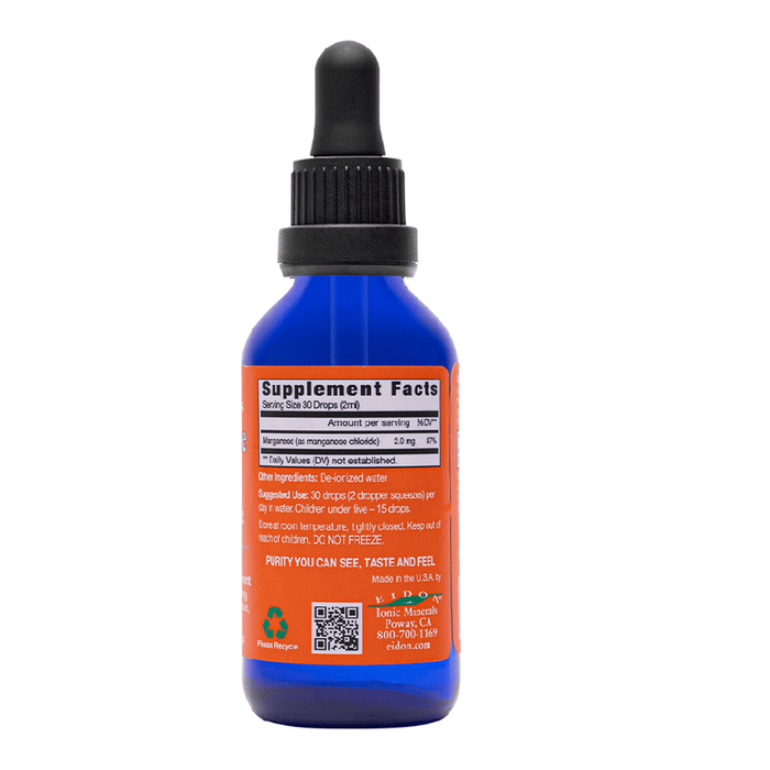 Eidon Manganese Liquid 2 fl oz supplement facts label