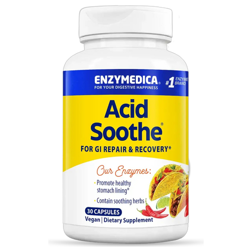 Enzymedica Acid Soothe, 30 capsules, front of bottle