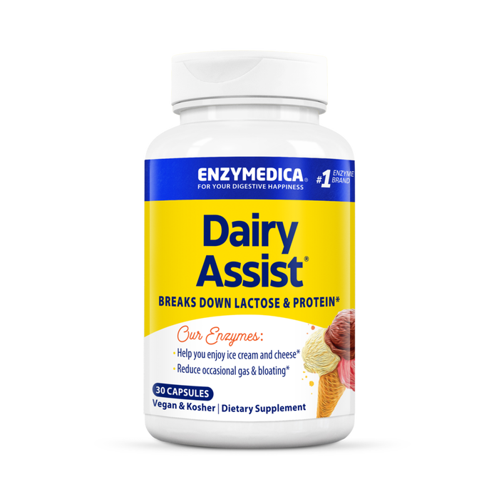 Enzymedica Dairy Assist, 30 capsules, front of bottle