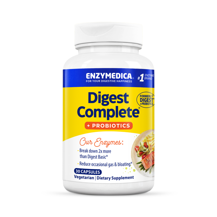 Enzymedica Digest Complete + Probiotics, 30 capsules, front of bottle