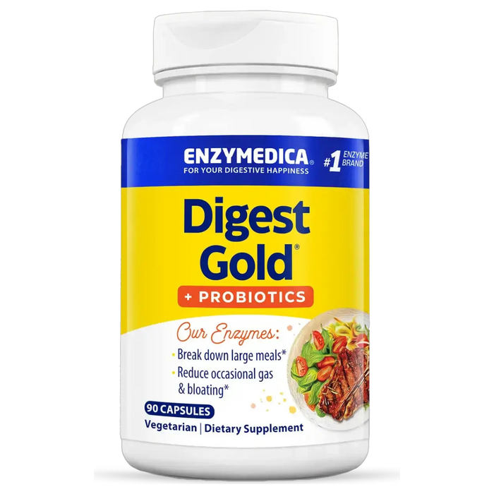 Enzymedica Digest Gold + Probiotics, 90 capsules, front of bottle