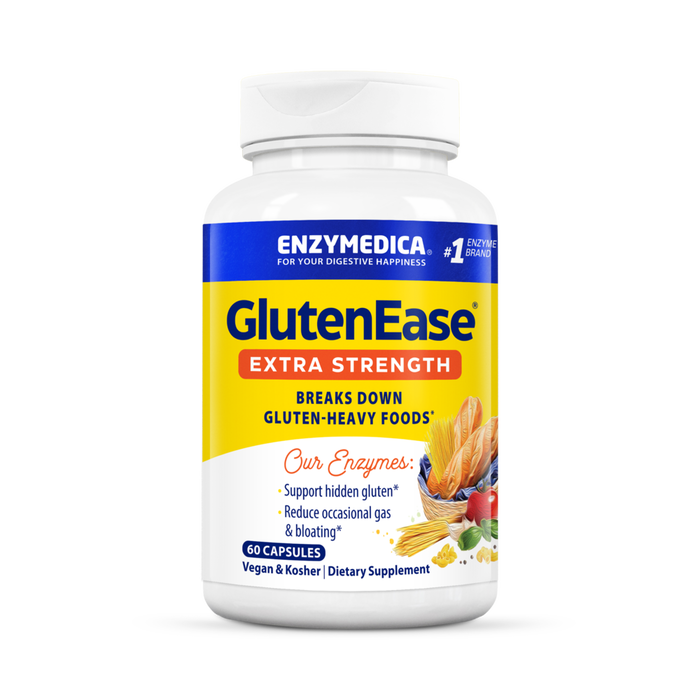 Enzymedica GlutenEase Extra Strength, 60 capsules, front of bottle