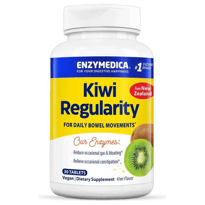Enzymedica Kiwi Regularity, 30 chewable tablets, front of bottle