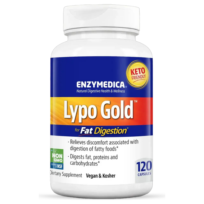 Enzymedica Lypo Gold, 120 capsules, front of bottle