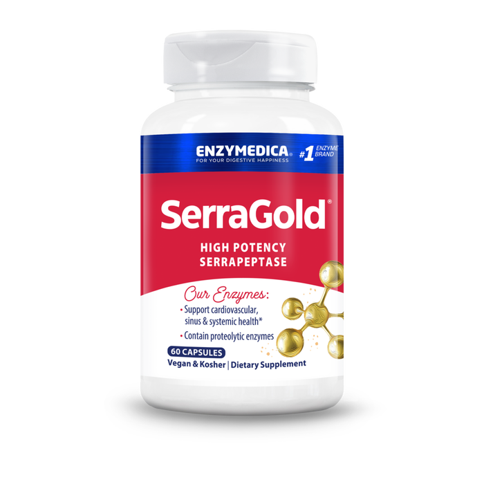 Enzymedica SerraGold, 60 capsules, front of bottle