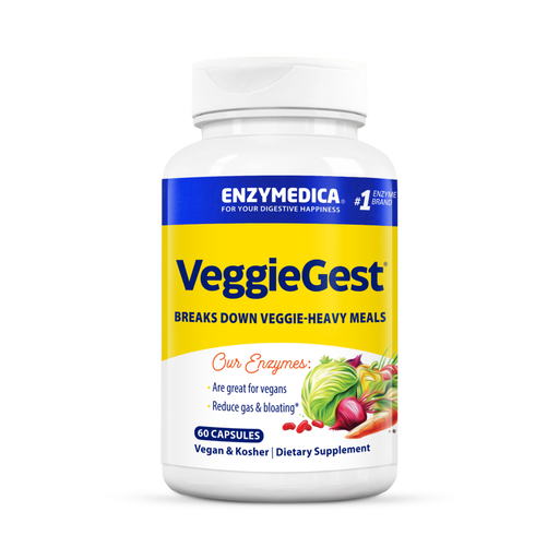 Enzymedica VeggieGest, 60 capsules, front of bottle