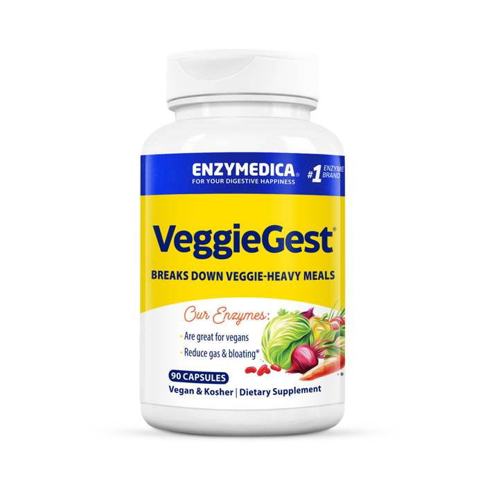 Enzymedica VeggieGest, 90 capsules, front of bottle