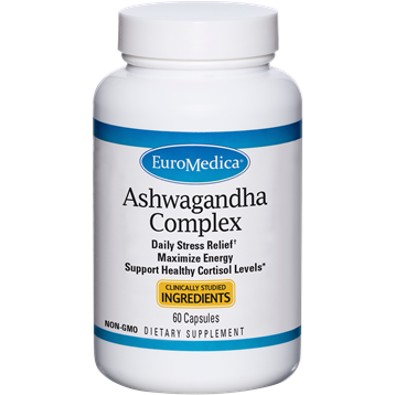EuroMedica Ashwagandha Complex, 60 capsules, front of bottle