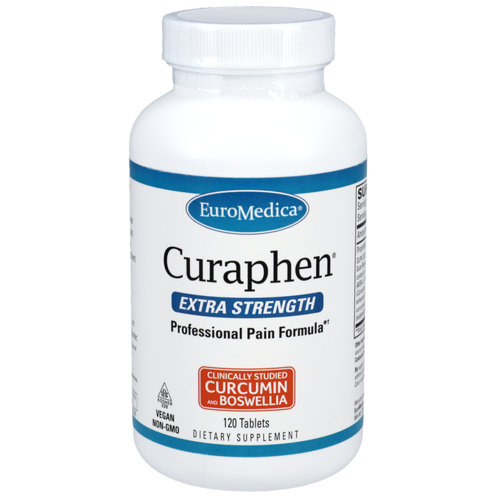 EuroMedica Curaphen Extra Strength, 120 tablets, front of bottle