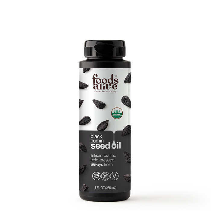 Foods Alive Black Seed Cumin Oil, 8 oz, front of bottle