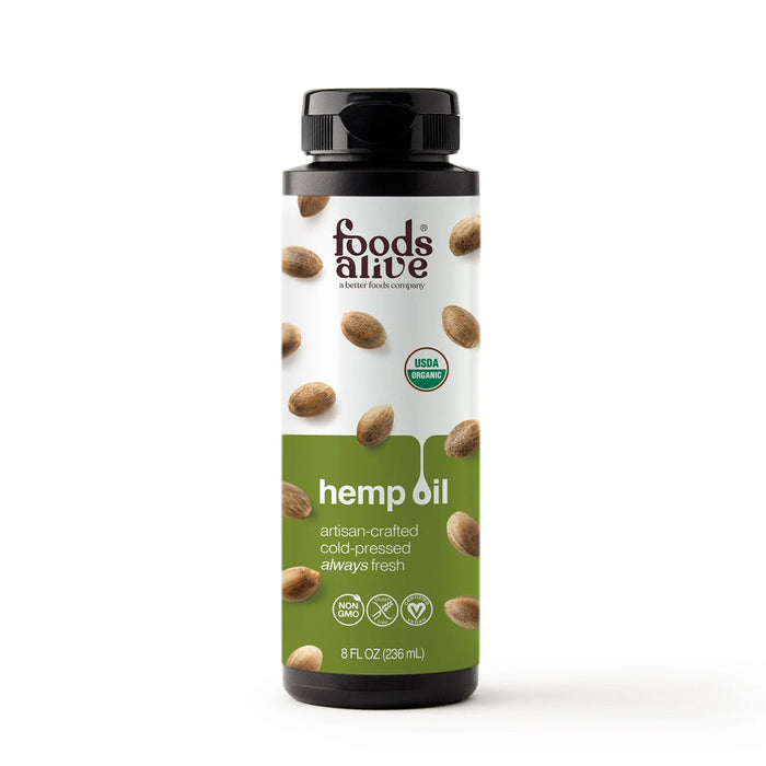 Foods Alive Hemp Seed Oil Organic, 8 fl oz, front of bottle