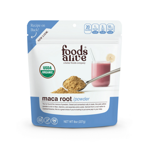 Foods Alive Maca Root Powder, 8 oz, front of pouch