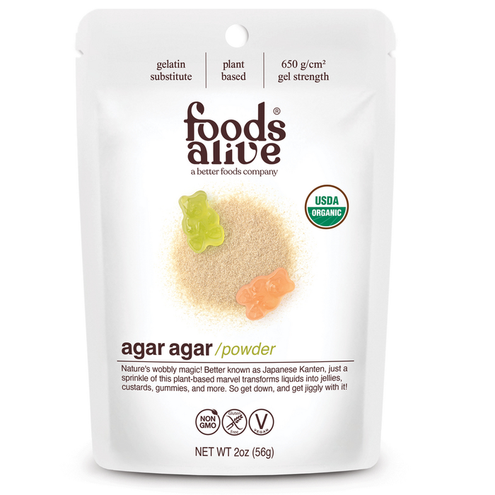 Foods Alive Organic Agar Powder, 2 oz, front of pouch