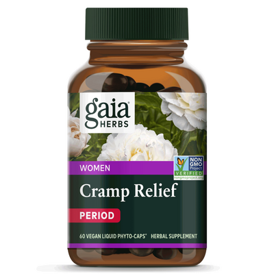 Gaia Herbs Cramp Relief Period, 60 phyto-caps, front of bottle