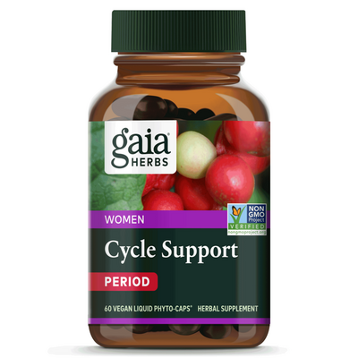Gaia Herbs Cycle Support Period, 60 phyto-caps, front of bottle