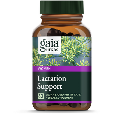 Gaia Herbs Lactation Support, 60 phyto-caps, front of bottle