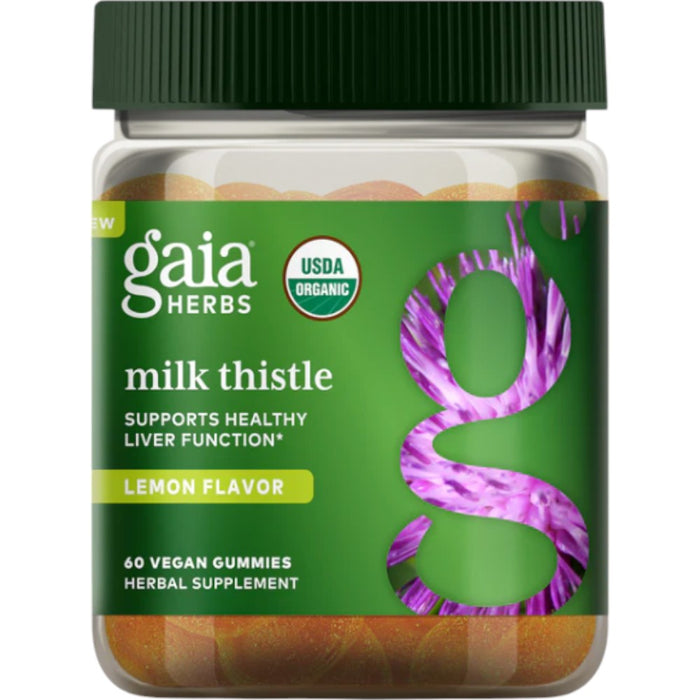 Gaia Herbs Milk Thistle, 60 gummies, front of bottle