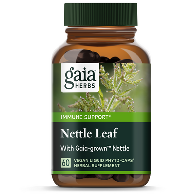 Gaia Herbs Nettle Leaf, 60 phyto-caps, front of bottle
