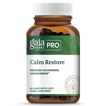 Gaia Herbs PRO Calm Restore, 60 liquid phyto-caps, front of bottle