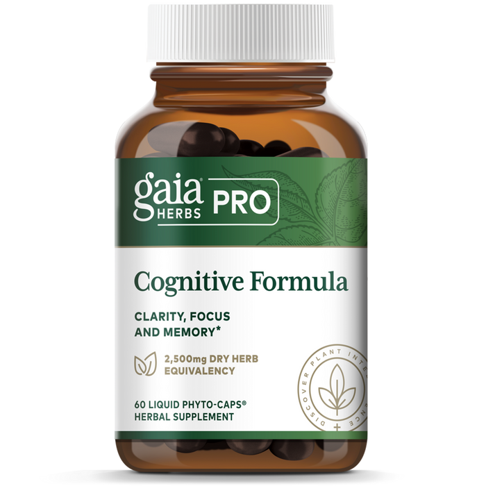 Gaia Herbs PRO Cognitive Formula, 60 liquid phyto-caps, front of bottle